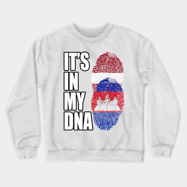 Latvian And Cambodian Mix Heritage DNA Flag Crewneck Sweatshirt by Just Rep It!!